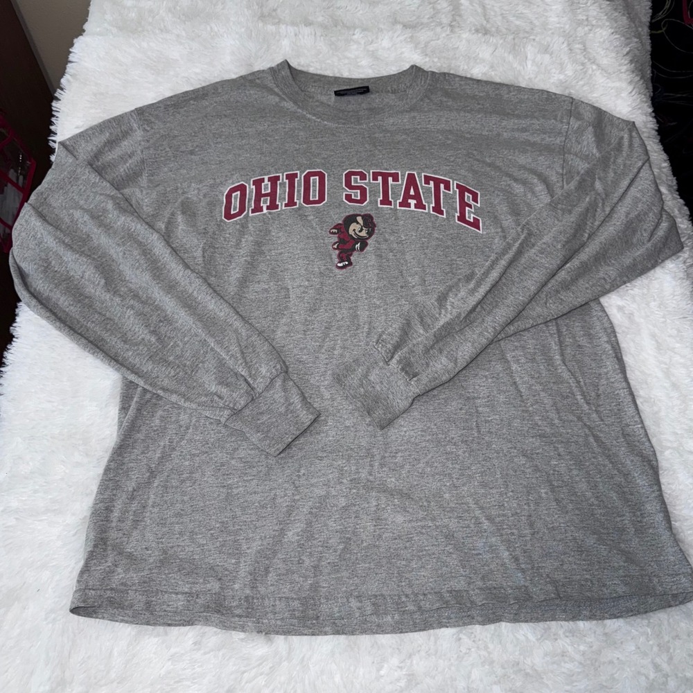 Ohio State‎ Buckeyes Steve & Barrys XL Gray Long Sleeve Graphic T-Shirt